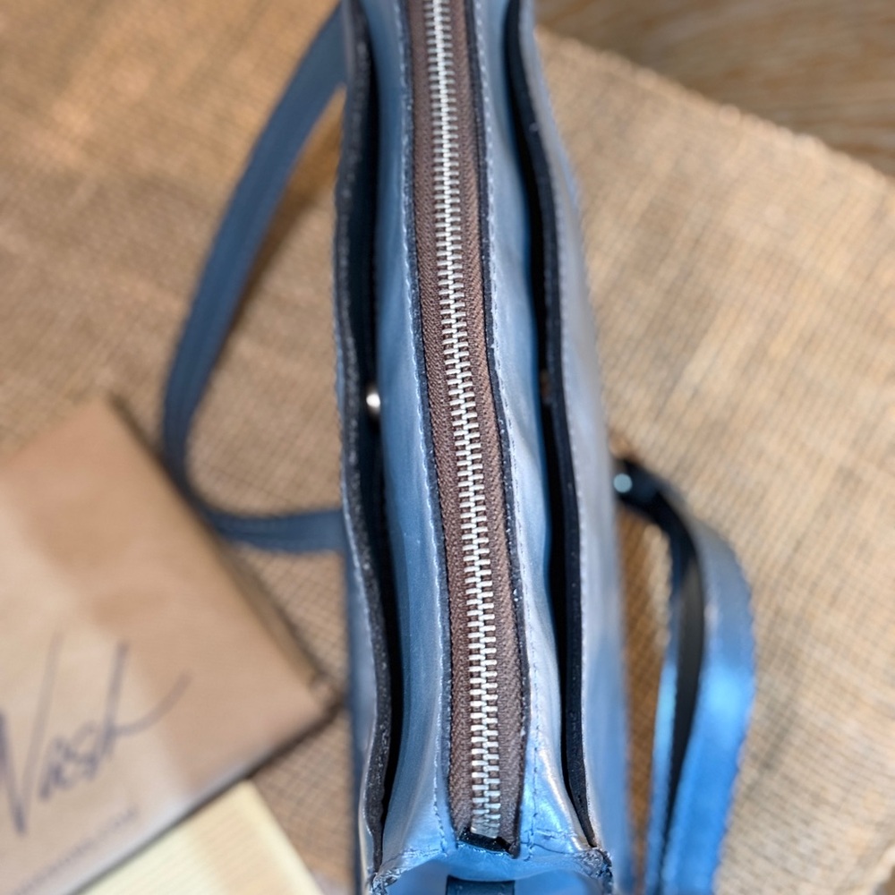Patricia Nash Nazaire Blue Leather Top Zip Crossbody Bag - Picture 11 of 16